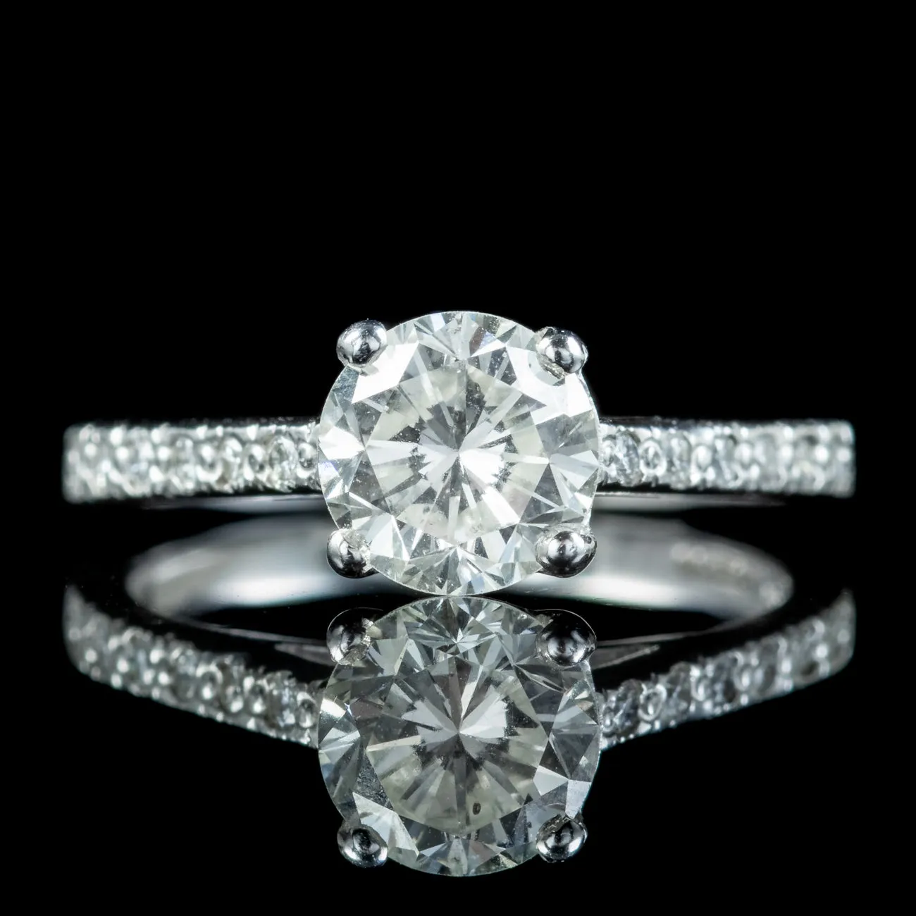 Edwardian Style Diamond Solitaire Engagement Ring 1.10ct Diamond