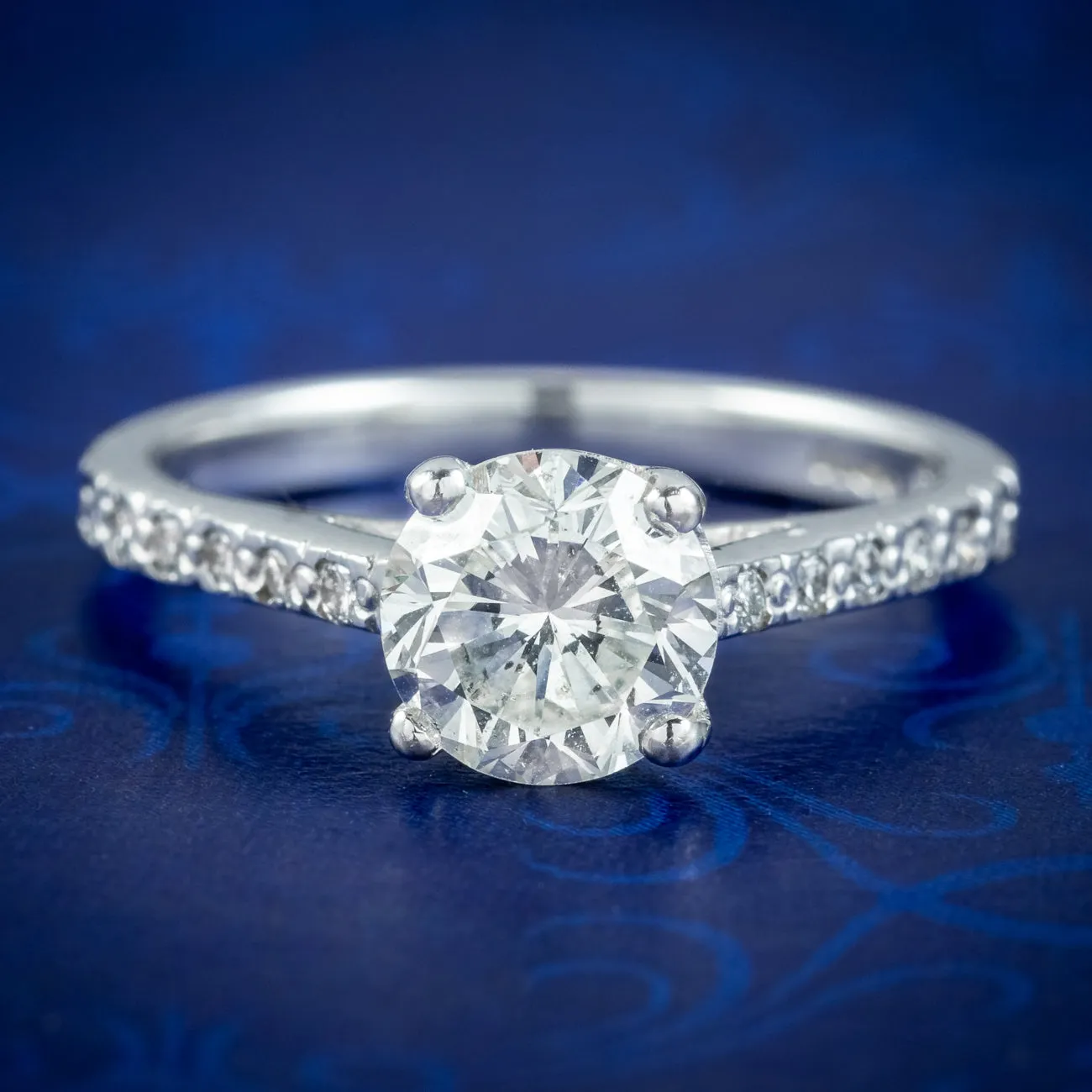 Edwardian Style Diamond Solitaire Engagement Ring 1.10ct Diamond