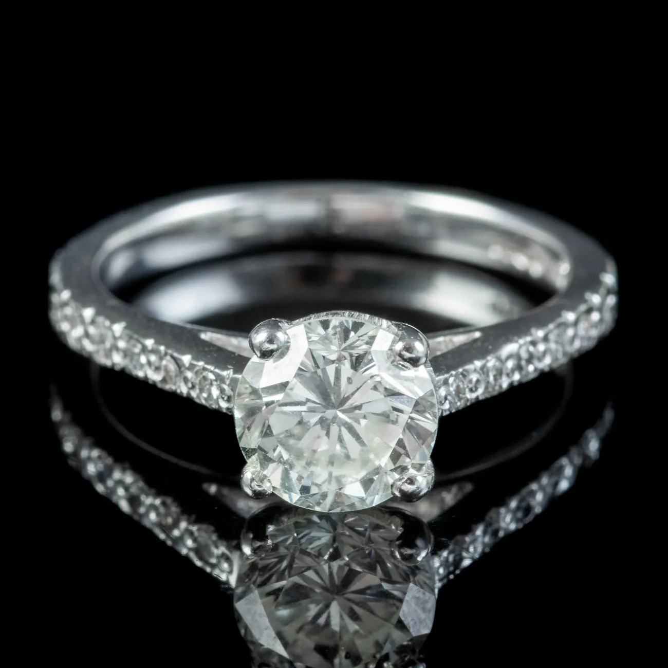 Edwardian Style Diamond Solitaire Engagement Ring 1.10ct Diamond