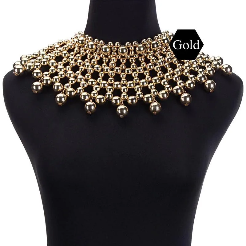 Egyptian Inspired Maxi Bib Collar Choker Necklace