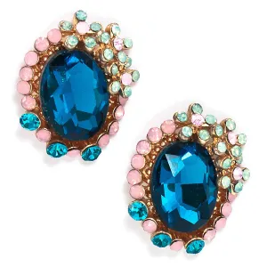 Elena Blue Zirconuim and Opal Mix Swarovski Crystal Flower Earring