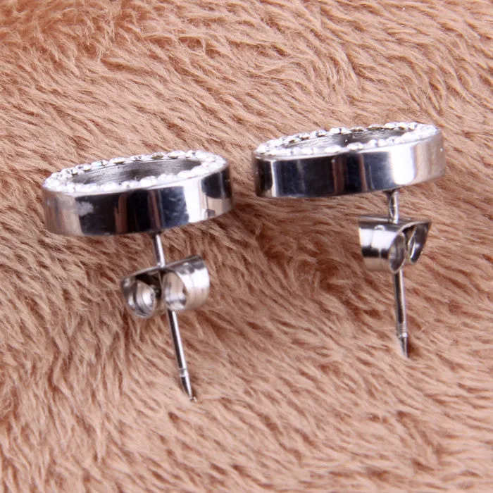 Fashion earrings 316L Stainless Steel Earring Crystal Stud Earrings For Women Joyas Brincos Bijoux Jewelry