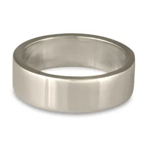 Flat Comfort Fit Wedding Ring, 7mm in Platinum