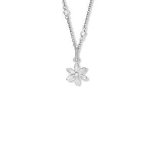 Fleur de Lys Small Necklace Pendant Silver - Diamond