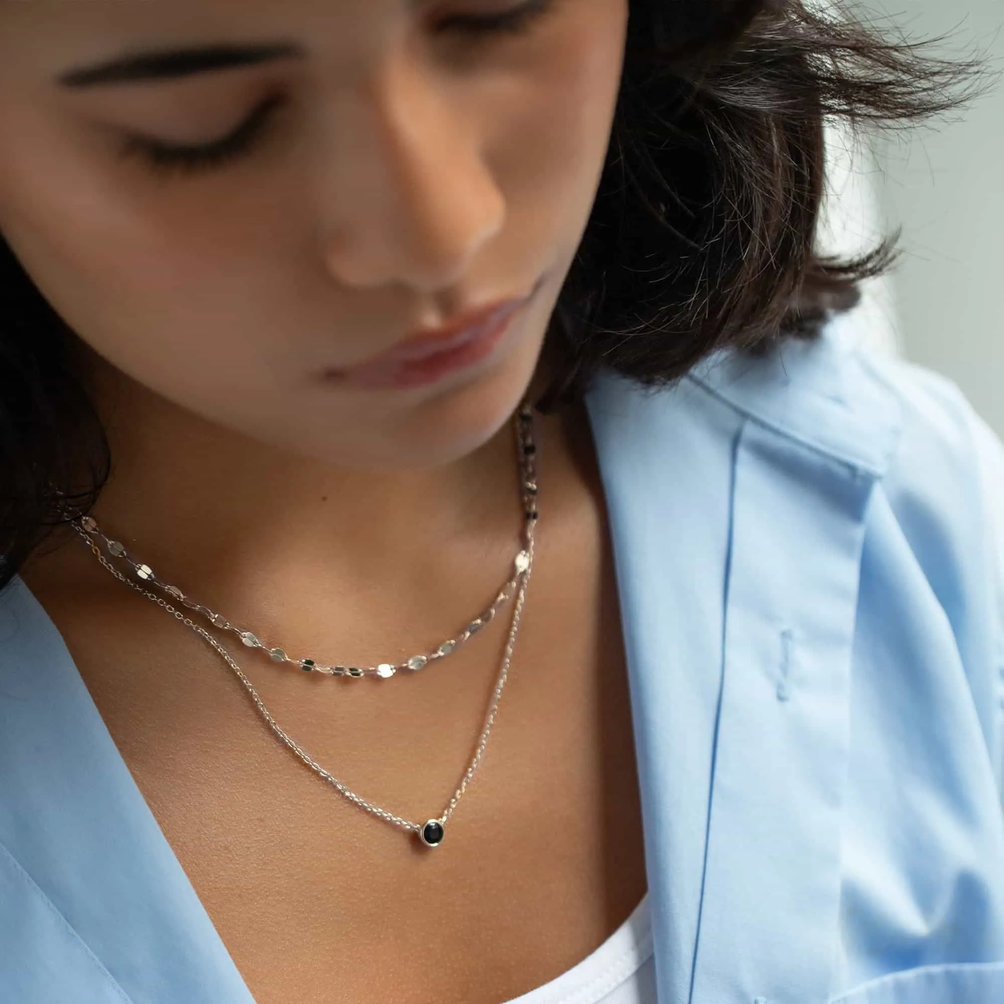 Gemstone Solitaire Necklace Blue Sapphire