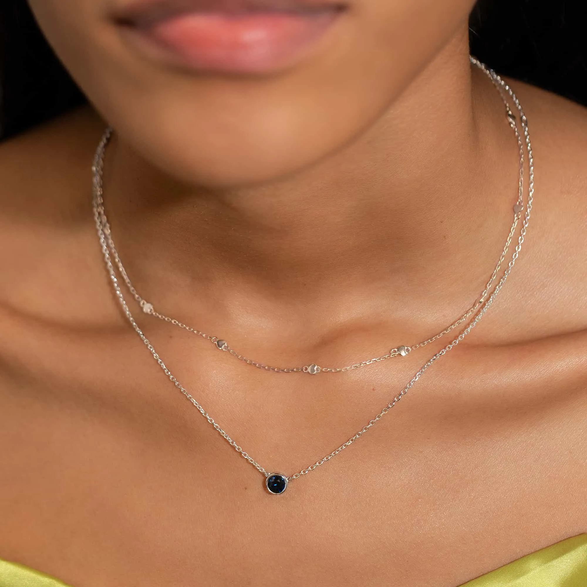 Gemstone Solitaire Necklace Blue Sapphire