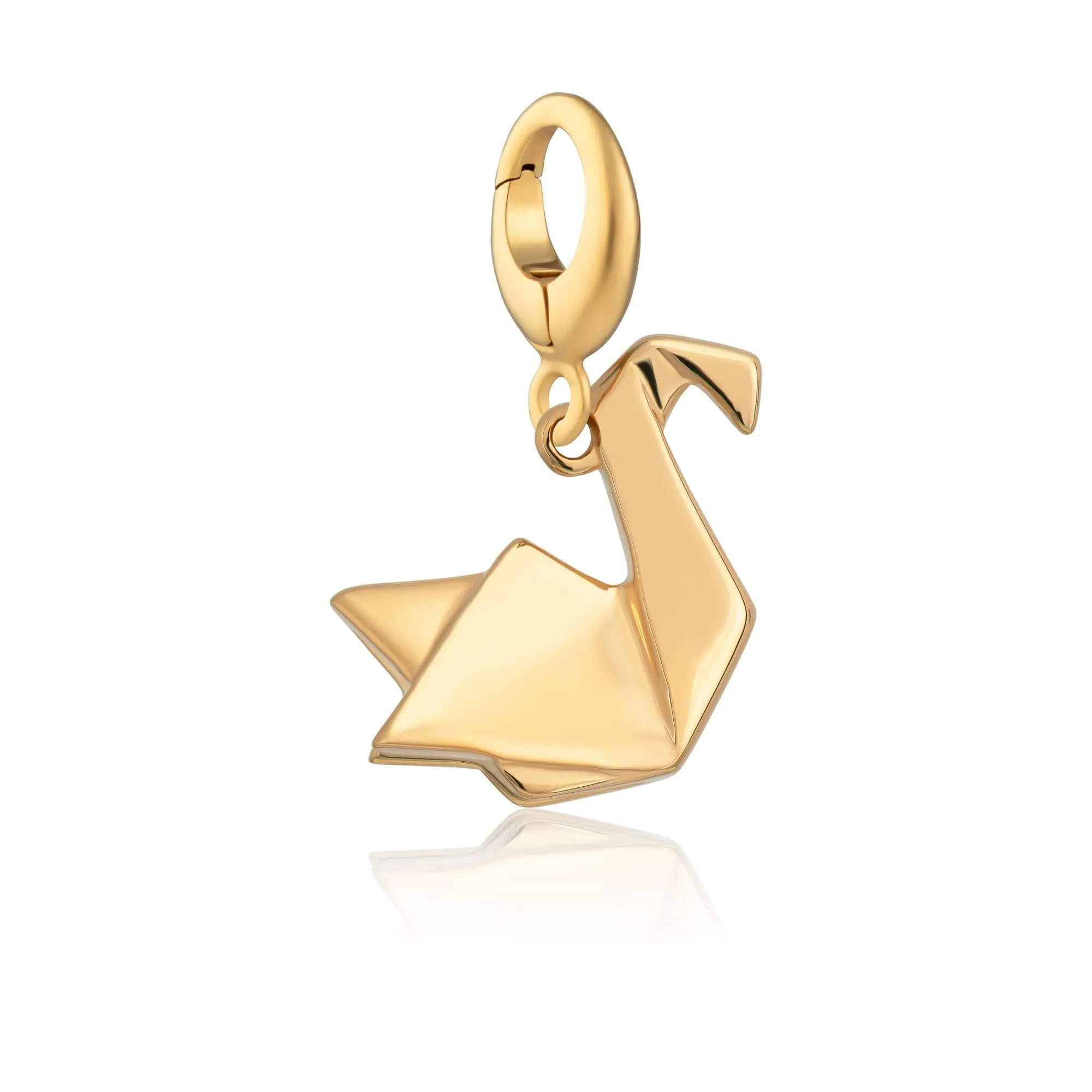 Gold Plated Origami Swan Charm