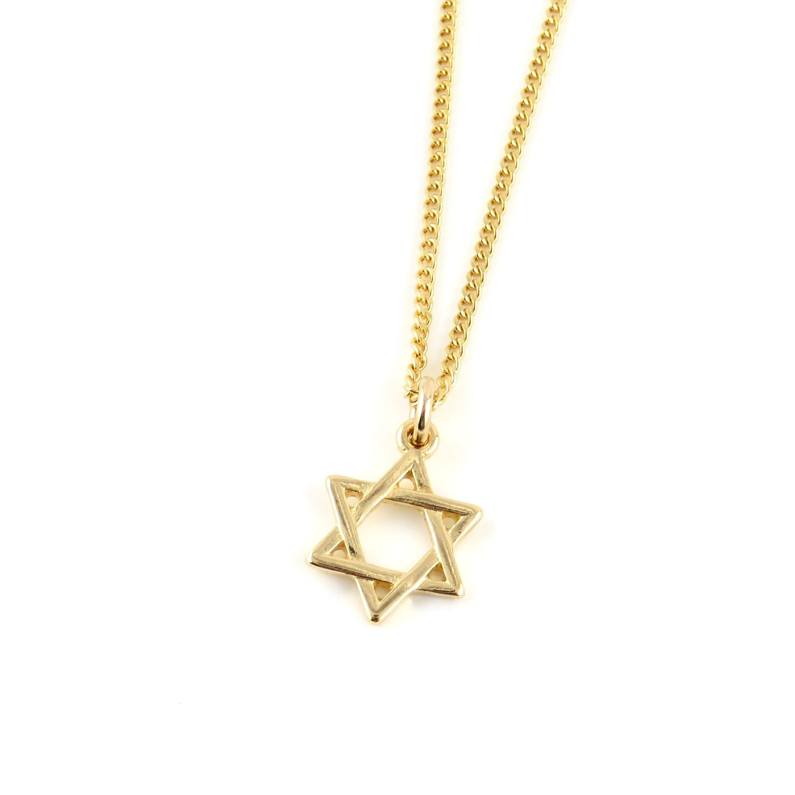 Gold Star of David Earrings