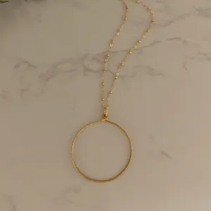 Gold Textured Circle Pendant