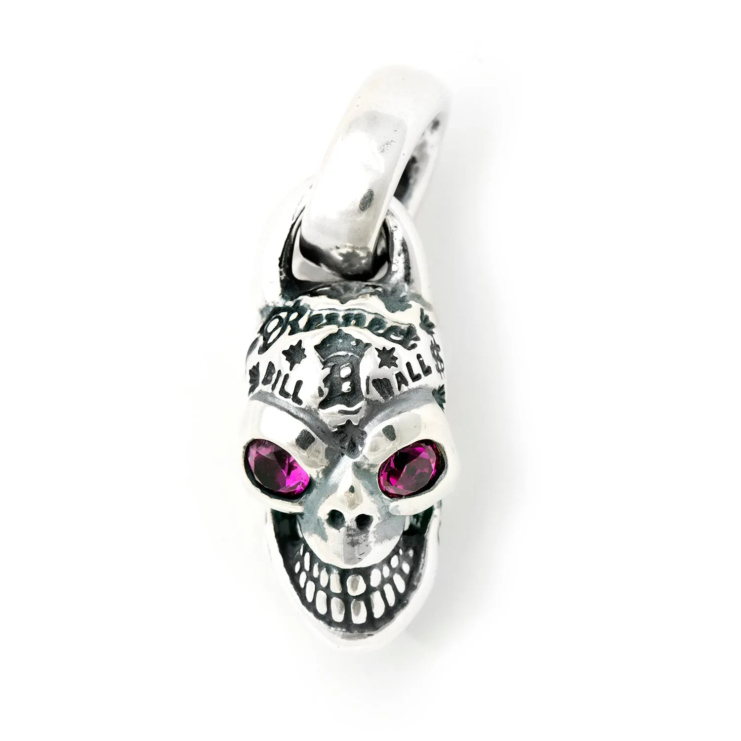 Graffiti Skull Pendant with Stone Eyes