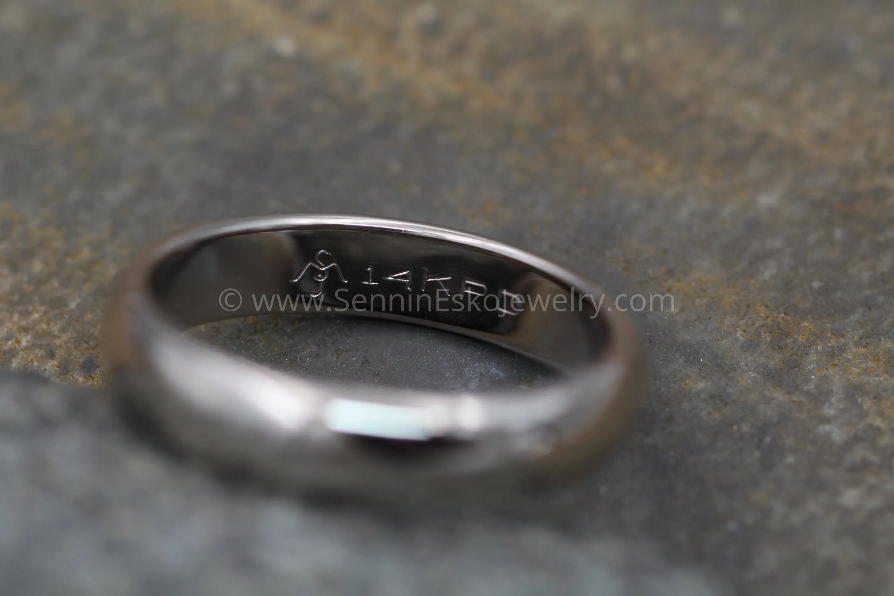 Half Round 4.5x1.9mm 14kt Palladium Based White Gold Band - Glossy Finish - Nickel Free