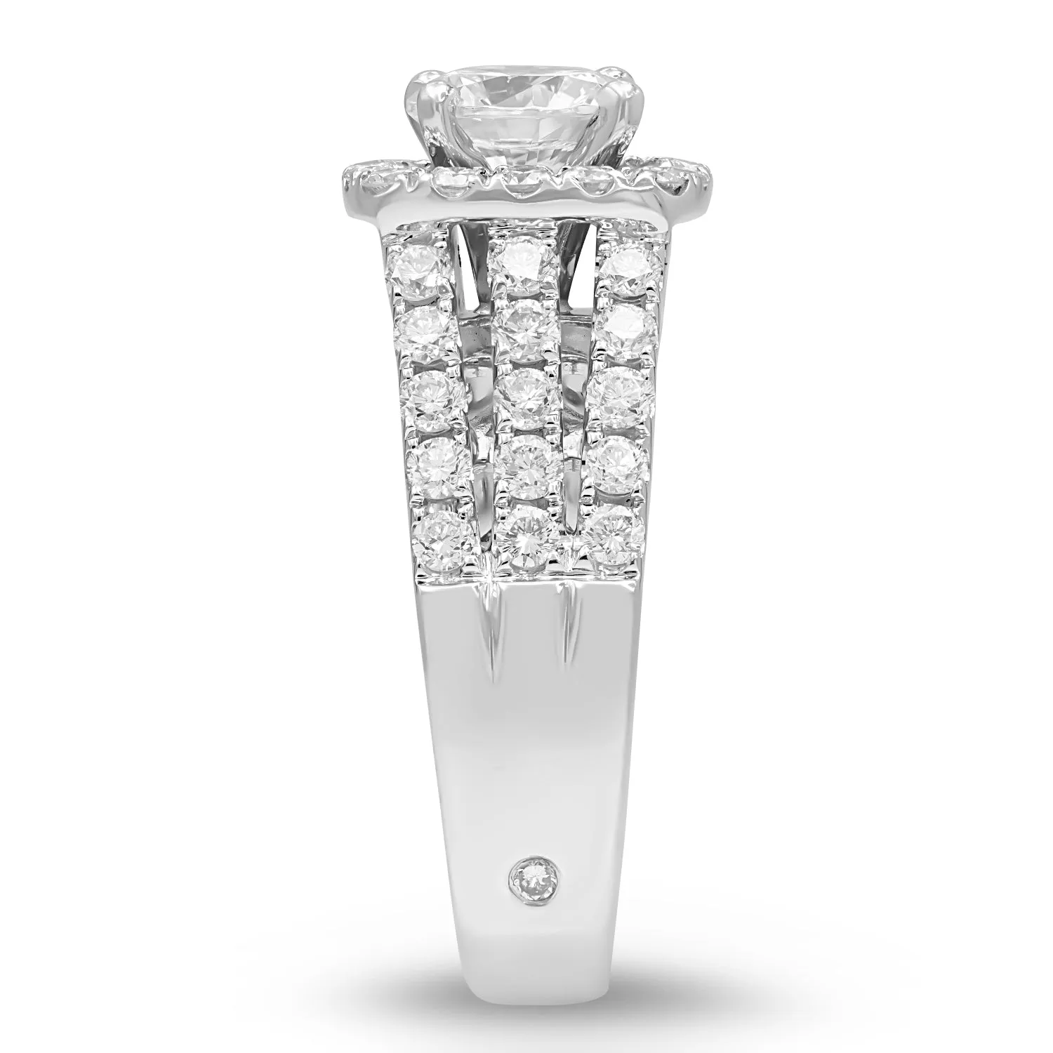 Halo Multi-band Diamond Semi-Mount Ring