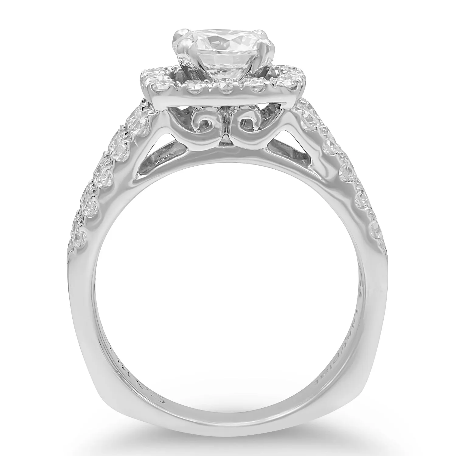 Halo Multi-band Diamond Semi-Mount Ring