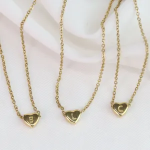 Initial Necklaces - Stainless Steel or Gold Plated Pendant Necklace