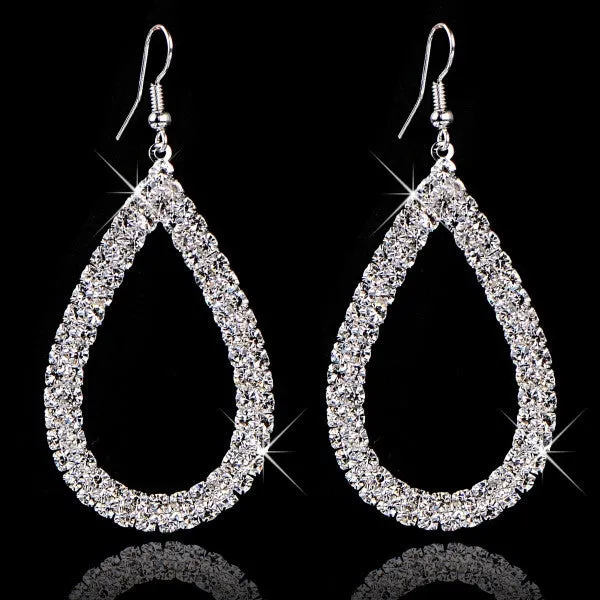 Jewellery Stores Top Quality Selling Fashion Design Big Crystal Drop Earings 2014  For Women Bridal Brand Jewelry 2014 M11