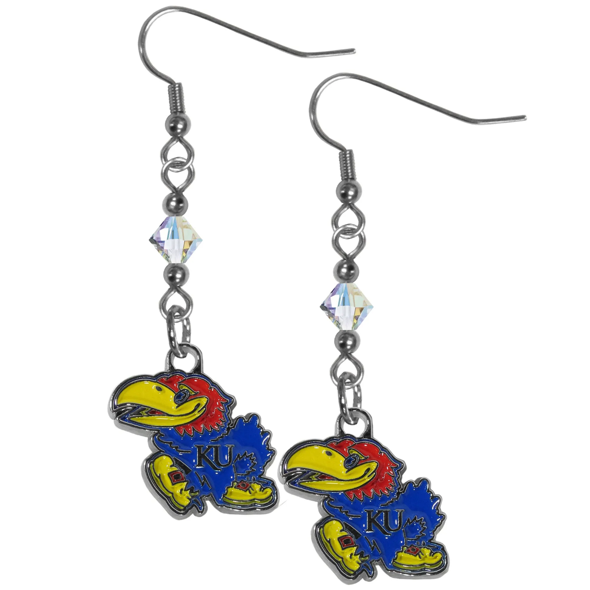 Kansas Jayhawks Crystal Dangle Earrings