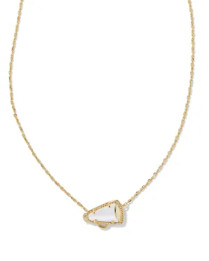 KENDRA SCOTT CHEER SHORT PENDANT NECKLACES -WHITE MOTHER OF PEARL