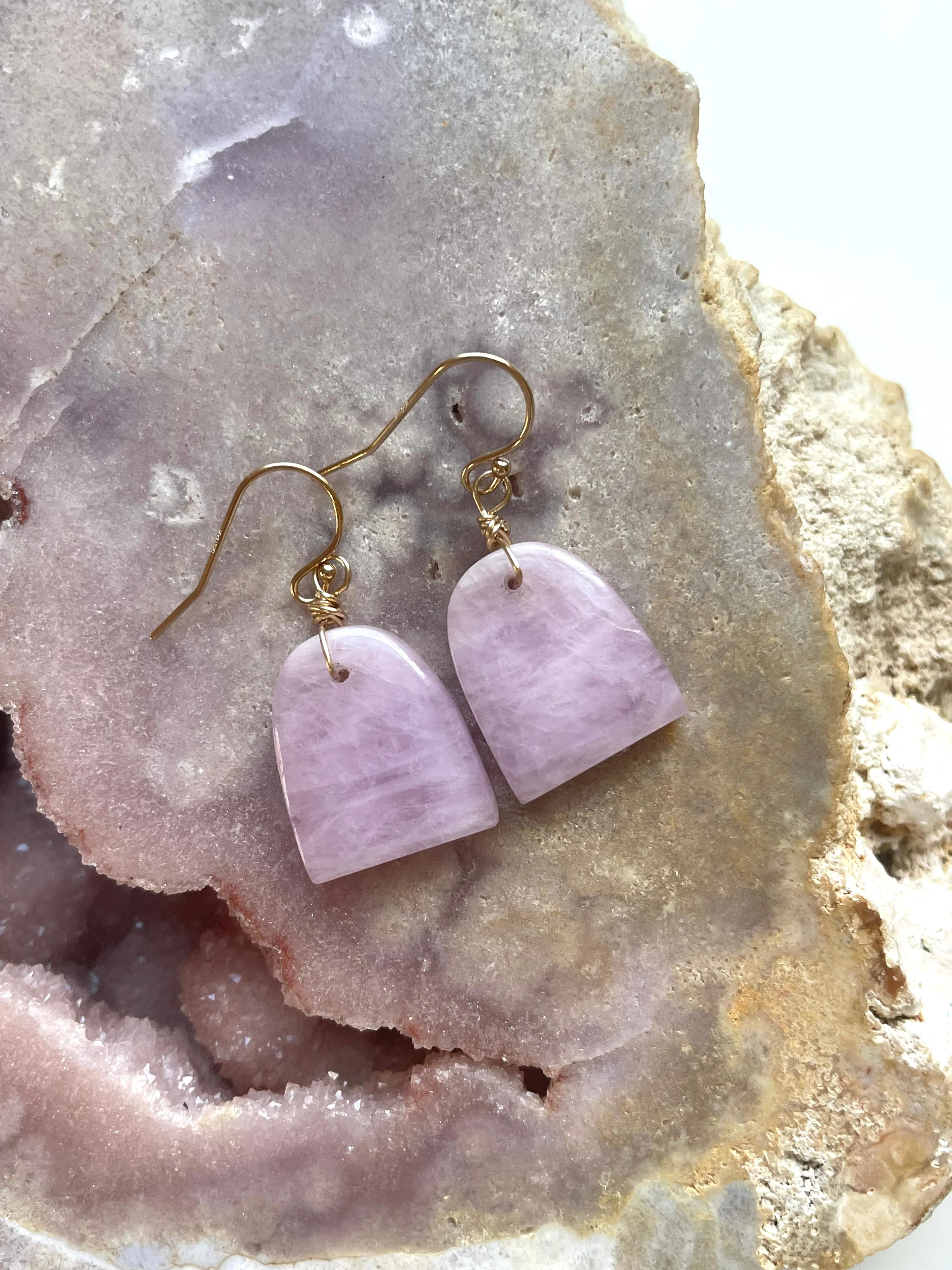 Kunzite Earrings Gold Filled