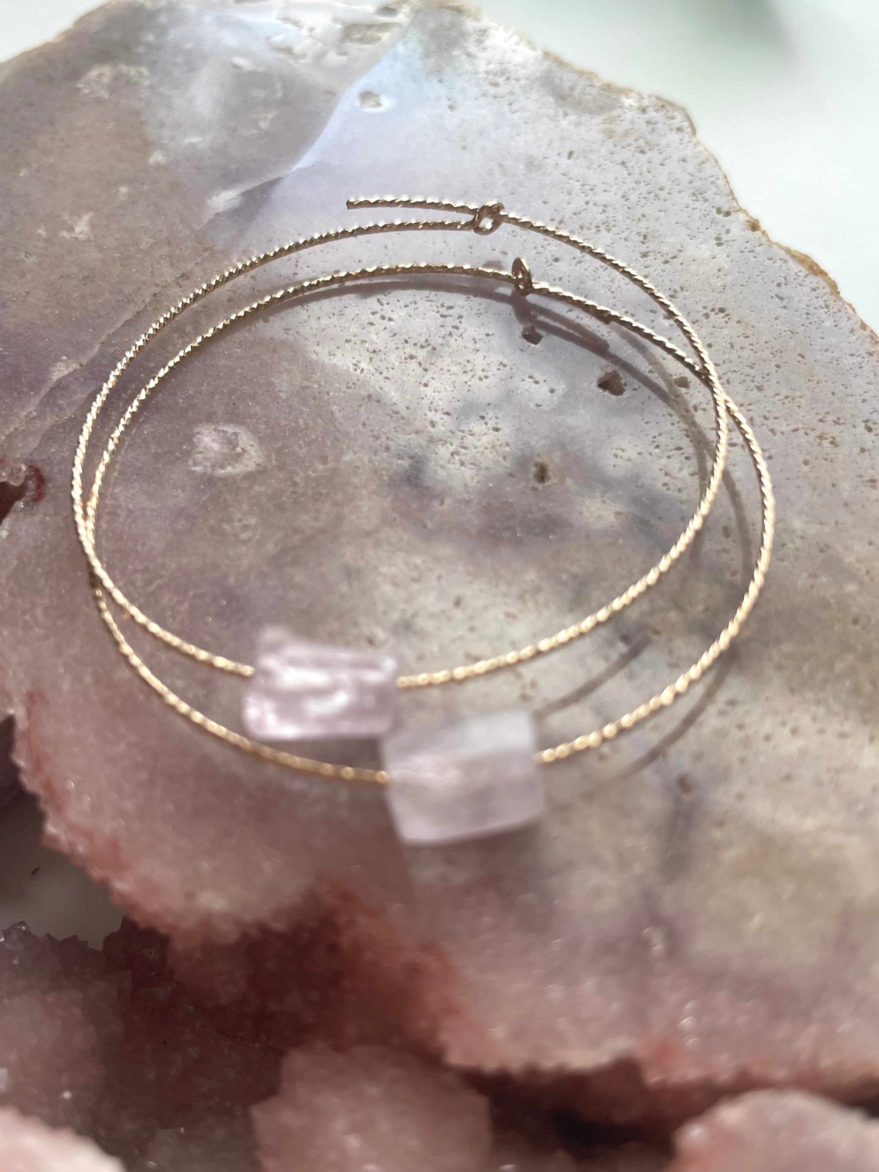 Kunzite Hoop Earrings