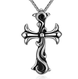 Ladies Curvy Cross Necklace