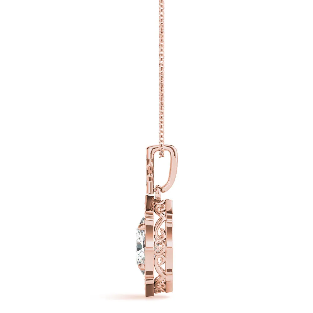 Ladies Halo Pendant 32491