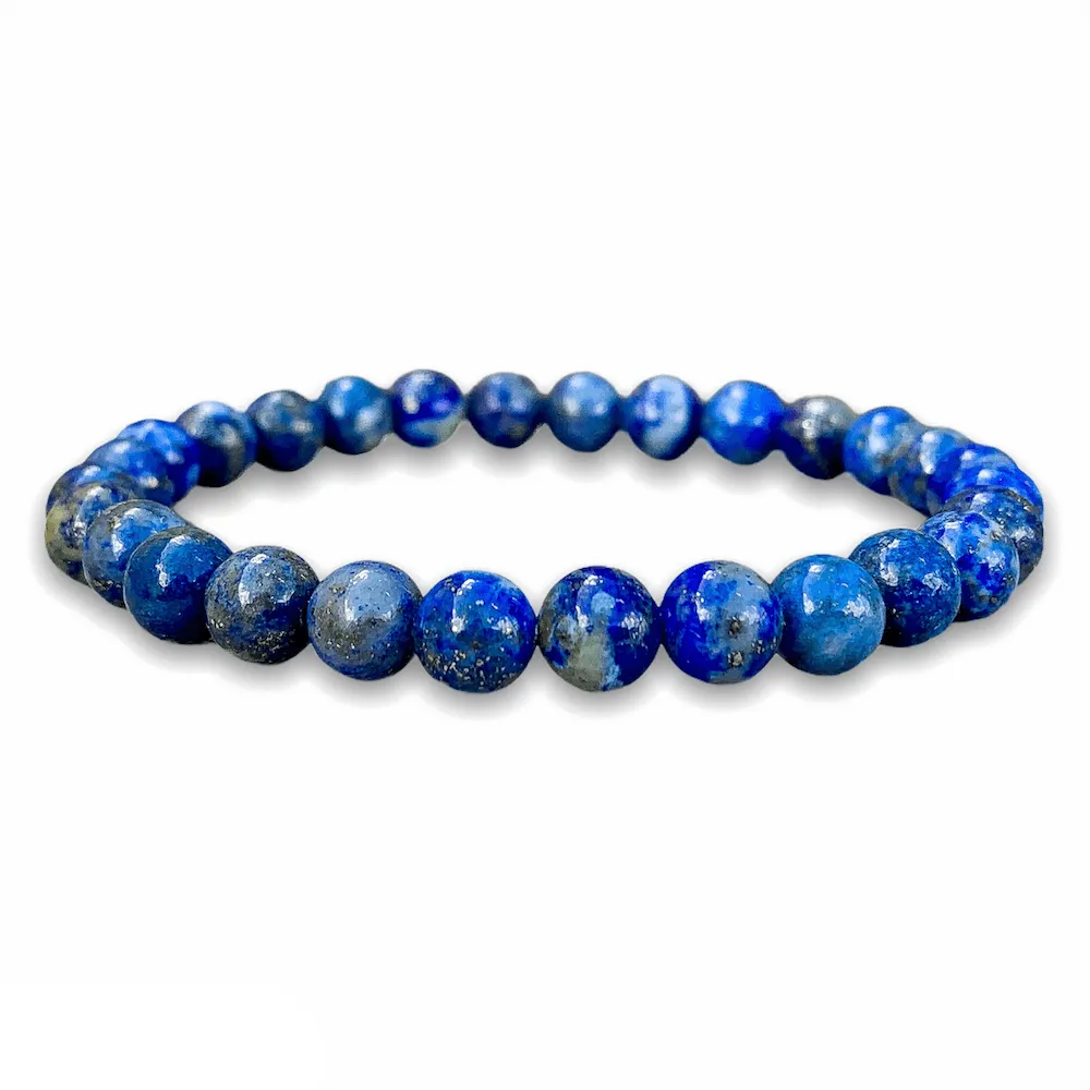 Lapis Lazuli Gemstone Elastic Bead Bracelet