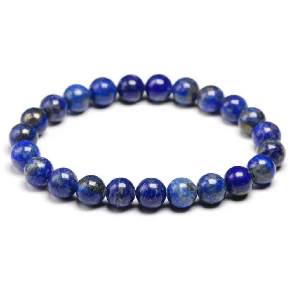 Lapis Lazuli Gemstone Elastic Bead Bracelet