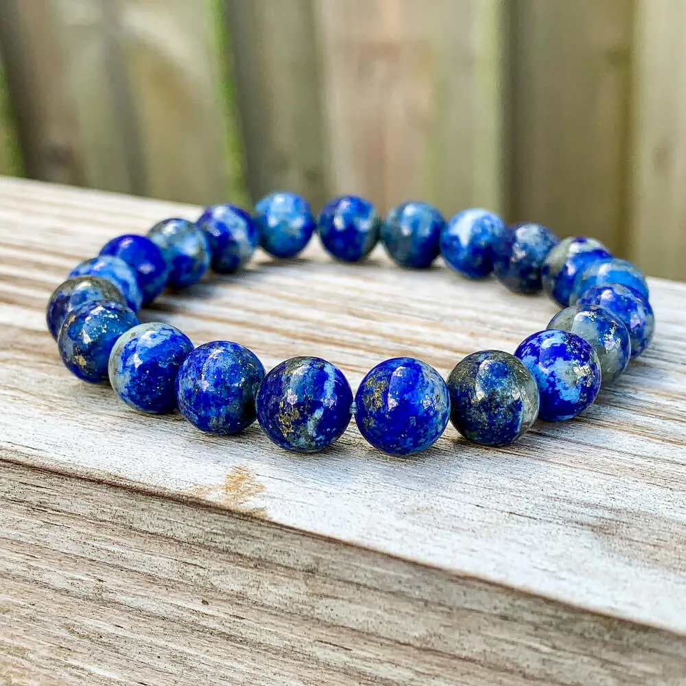 Lapis Lazuli Gemstone Elastic Bead Bracelet