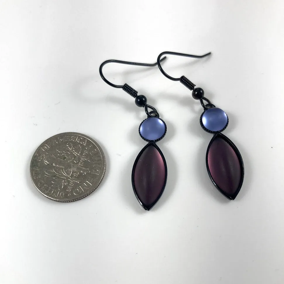 Lavender Plum Glass Bead Earrings From Our Kristina Collection!