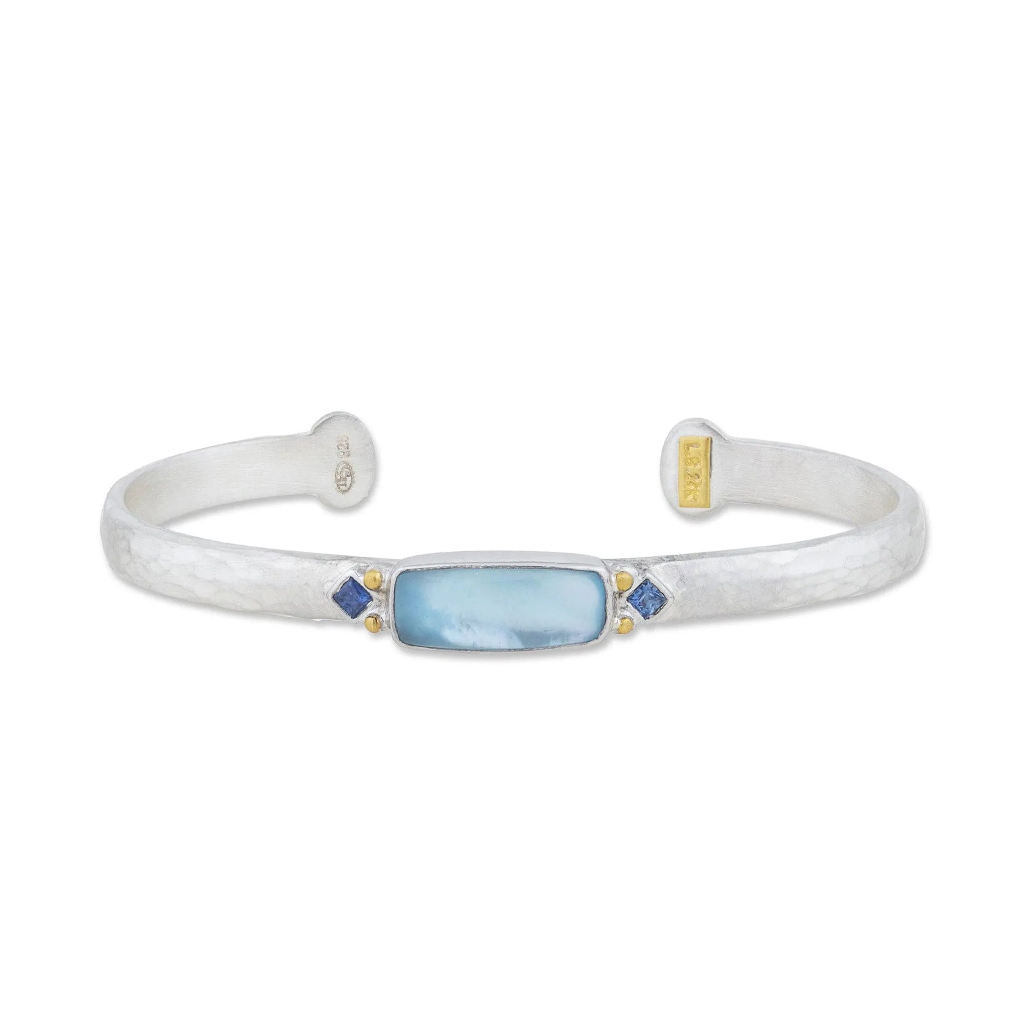 Lika Behar Sterling Silver Blue Topaz Open Cuff Bracelet