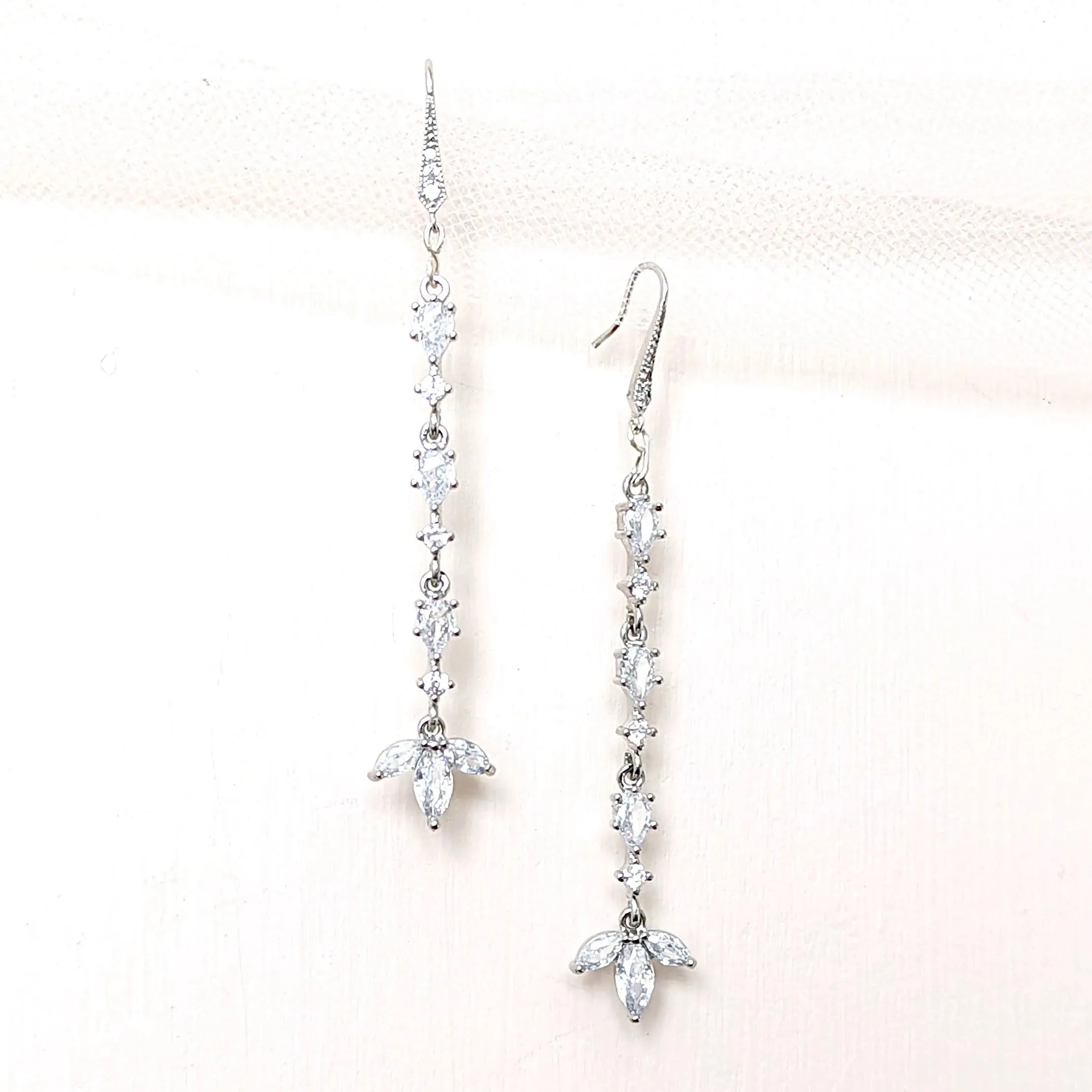 Long Crystal Drop Earrings