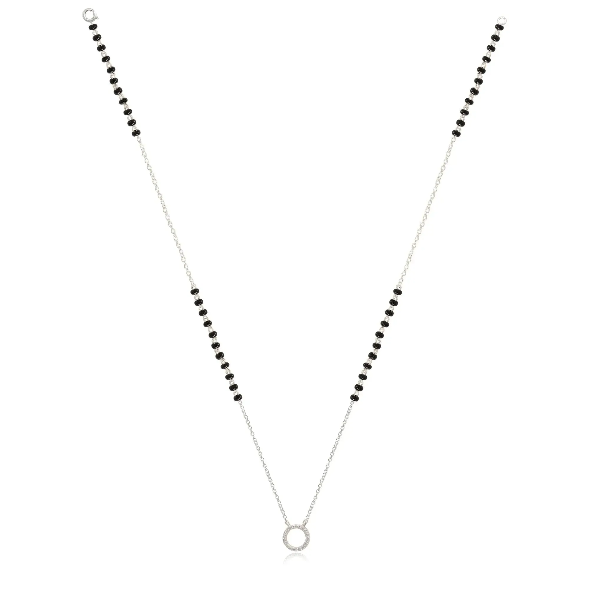 Luna Minimal Round Silver 92.5 Mangalsutra Necklace