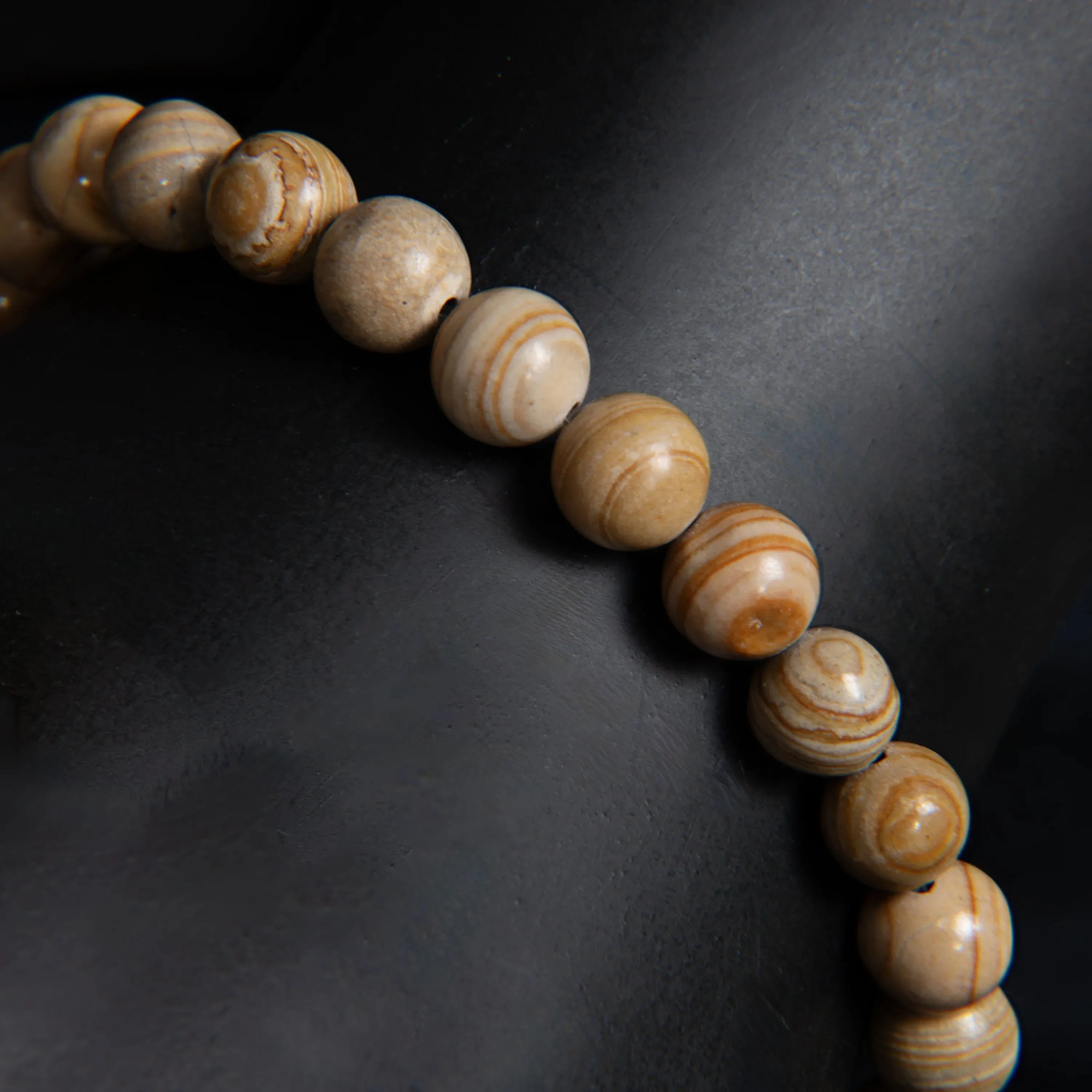 Macklin Beaded Wood Stone Bracelet