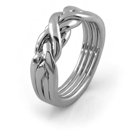 Mens 4 band HEAVY Platinum Puzzle Ring MPR-4RP