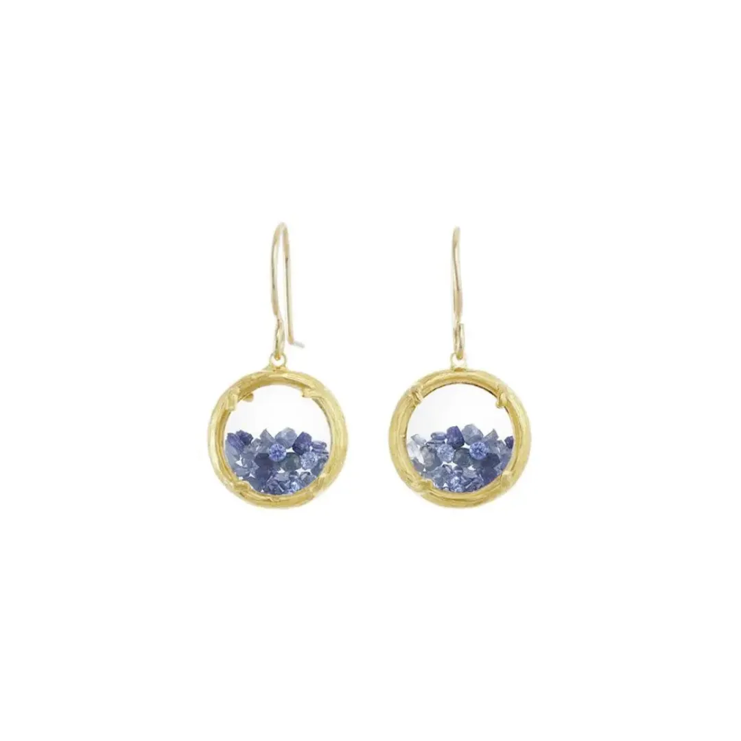 Mini Vermeil Sapphire Shaker Earrings