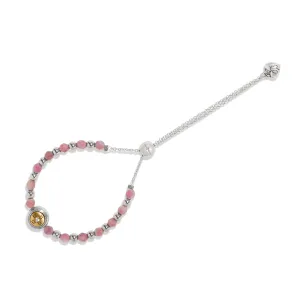 Mosaic Two-Tone Bead Bracelet - Pink