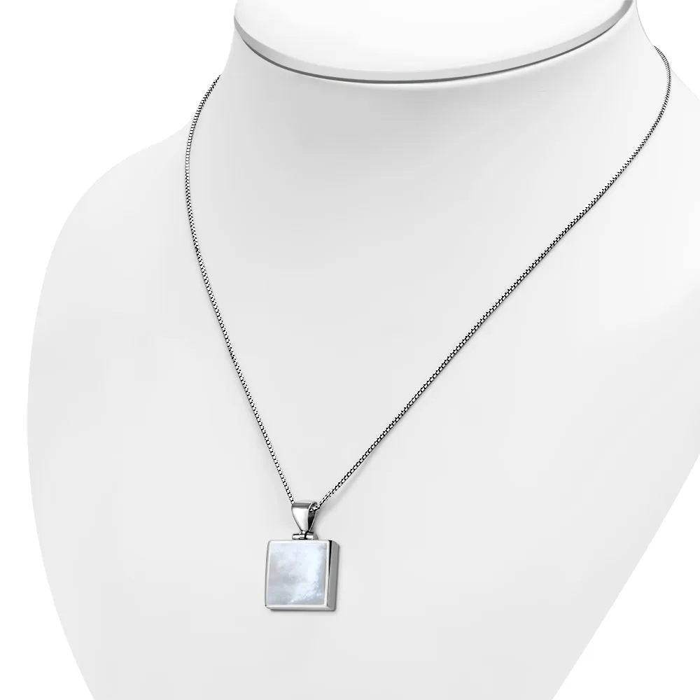 Mother of Pearl Square Sterling Silver Pendant