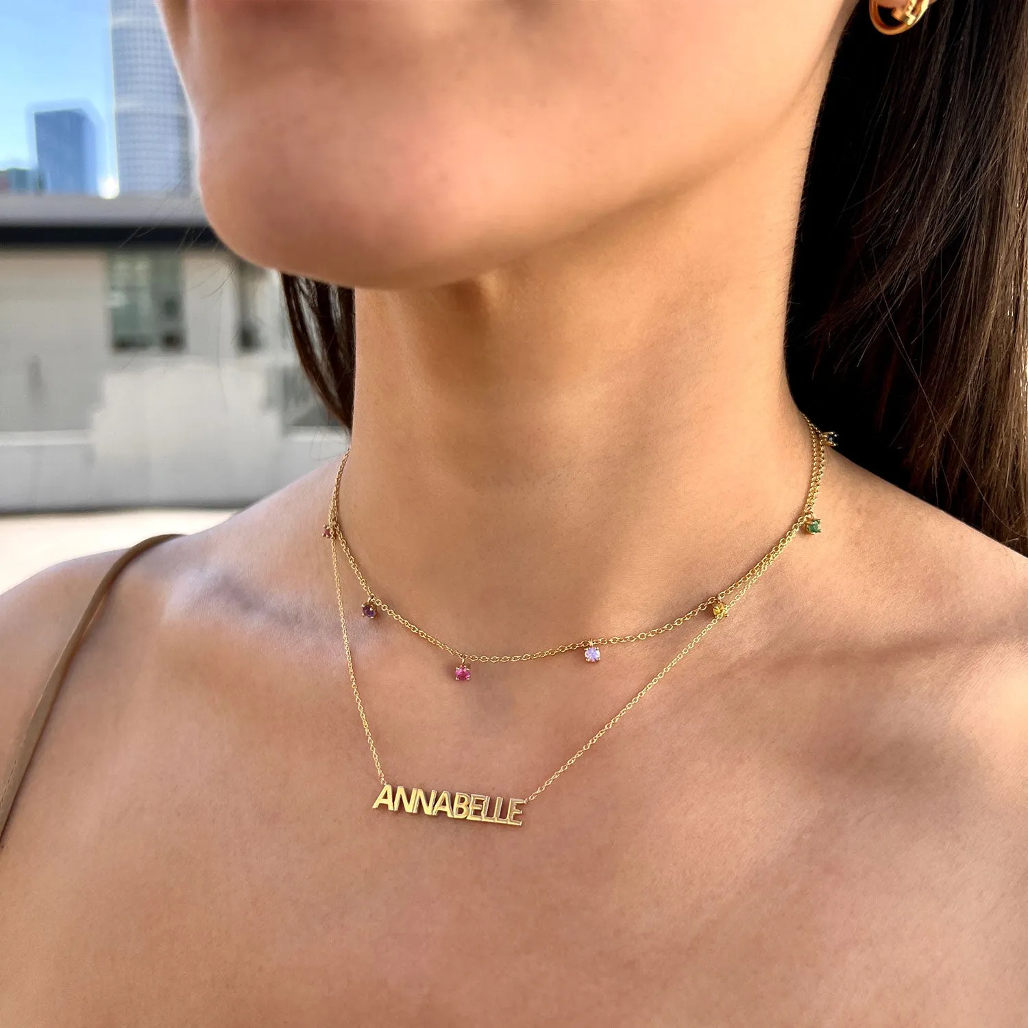 Multi Block Letter Name Necklace