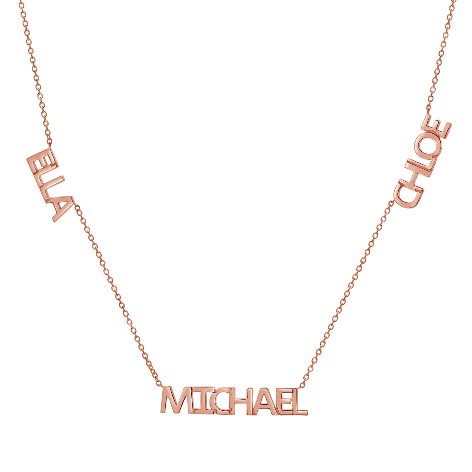 Multi Block Letter Name Necklace