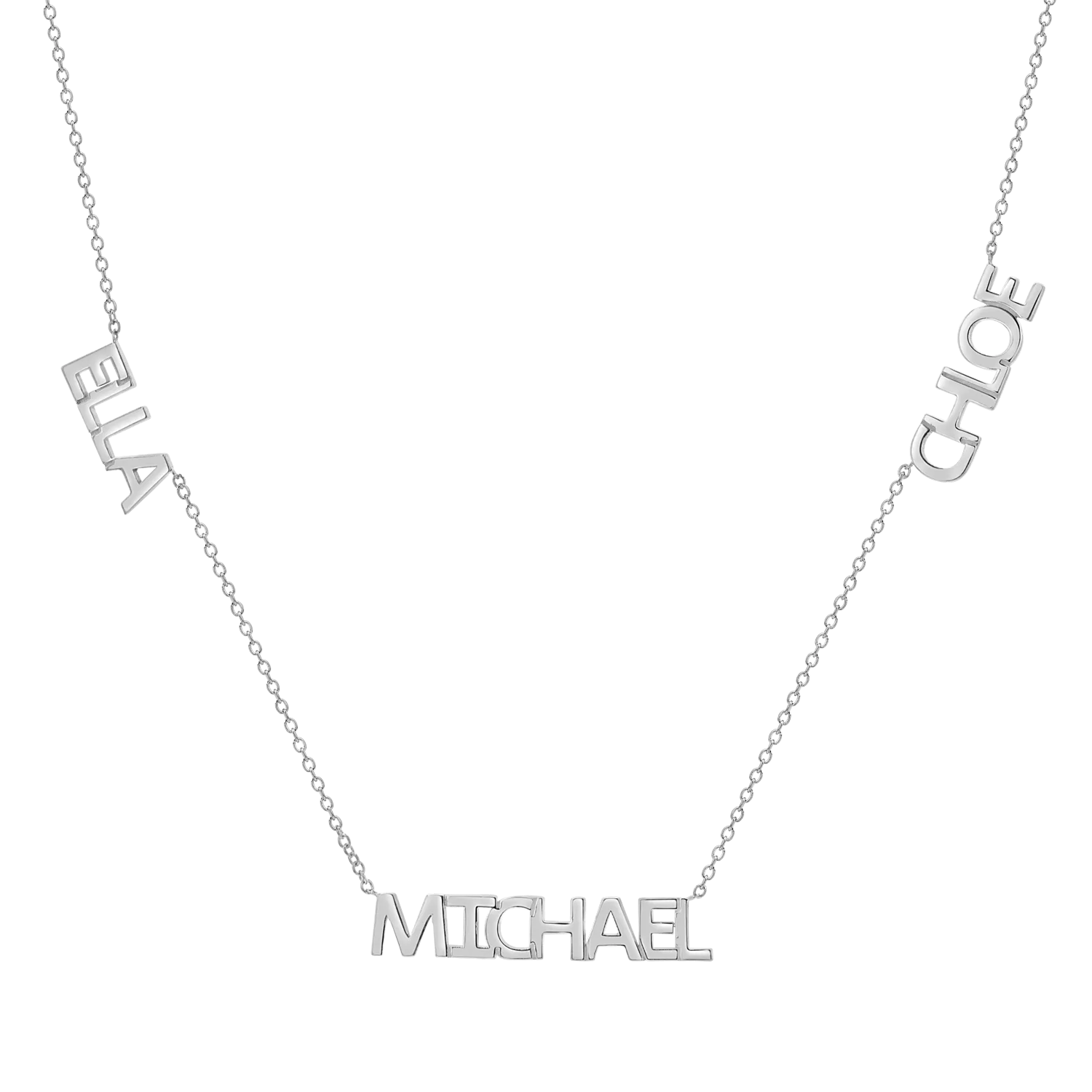 Multi Block Letter Name Necklace