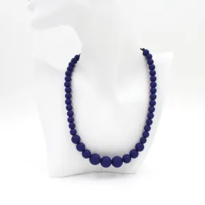 Navy Silicon rubber bead necklace