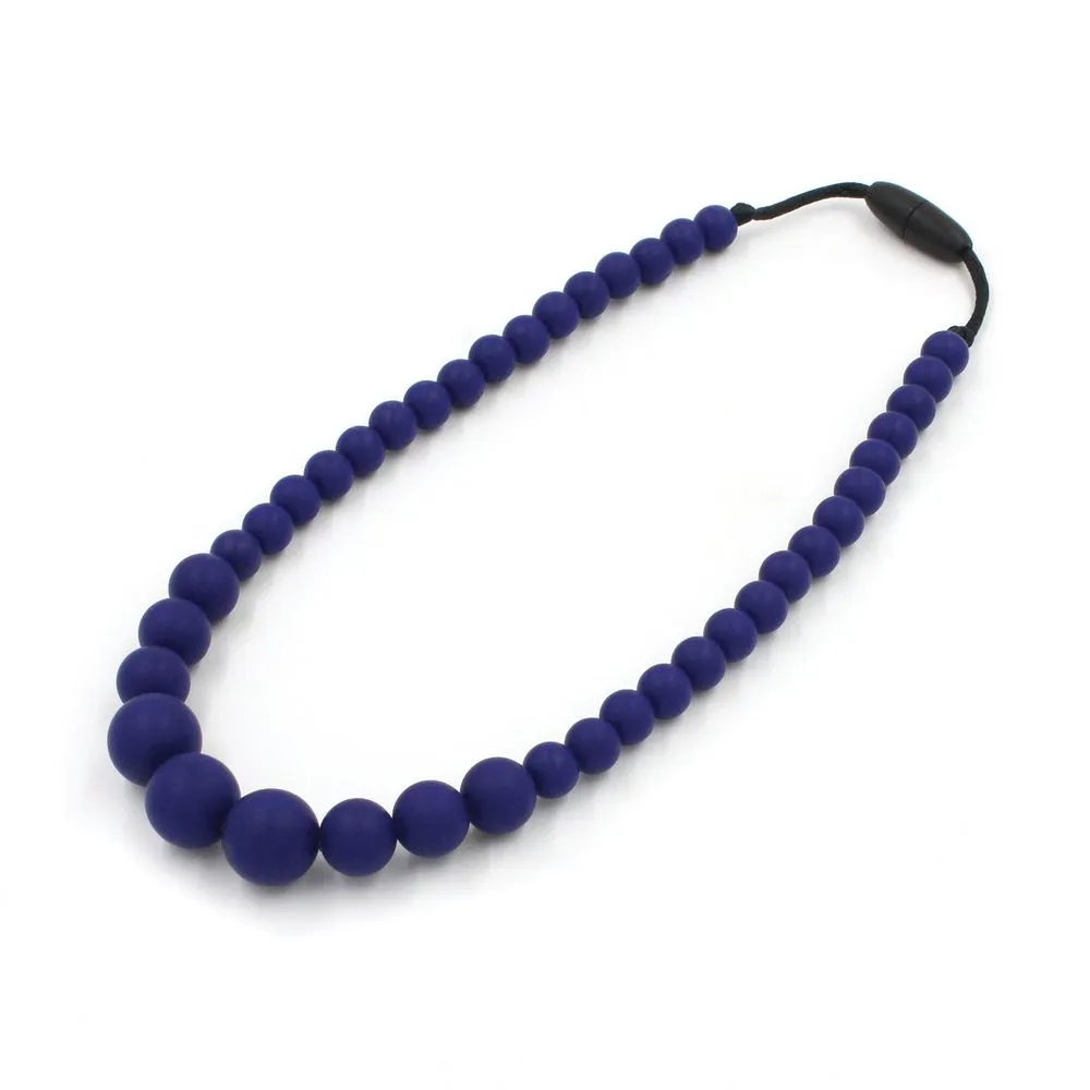 Navy Silicon rubber bead necklace