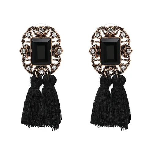 New 2017 fashion jewelry hot sale women crysta vintage tassel statement bib stud Earrings for women jewelry Factory Price