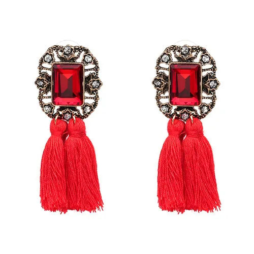 New 2017 fashion jewelry hot sale women crysta vintage tassel statement bib stud Earrings for women jewelry Factory Price