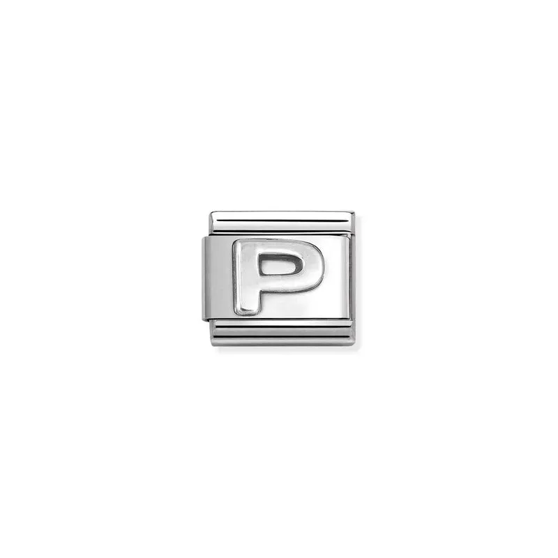 Nomination Composable Link Letter P, Silver