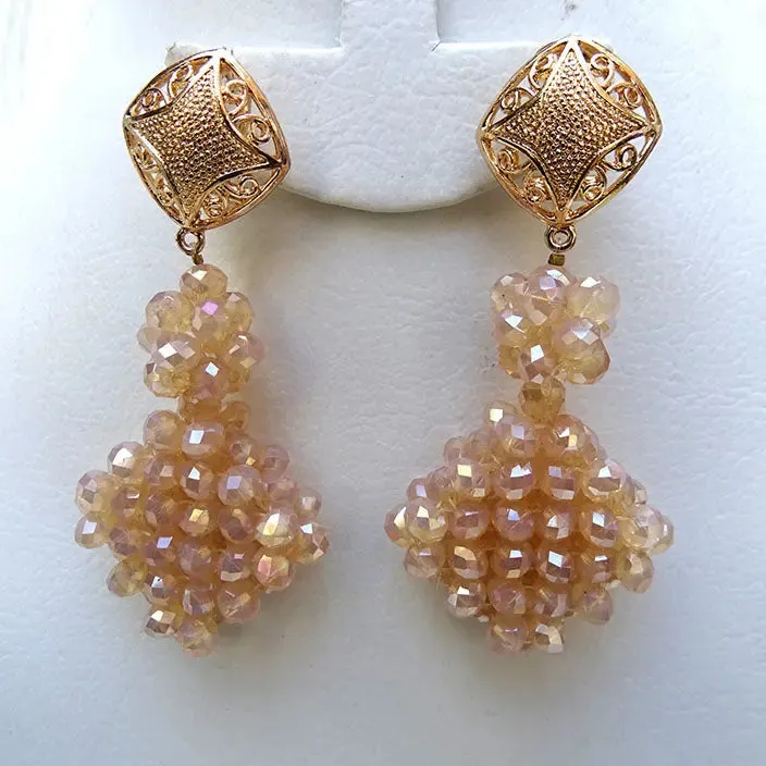 Nude Color Beautiful Earring Crystal Beads Earring Jewellery