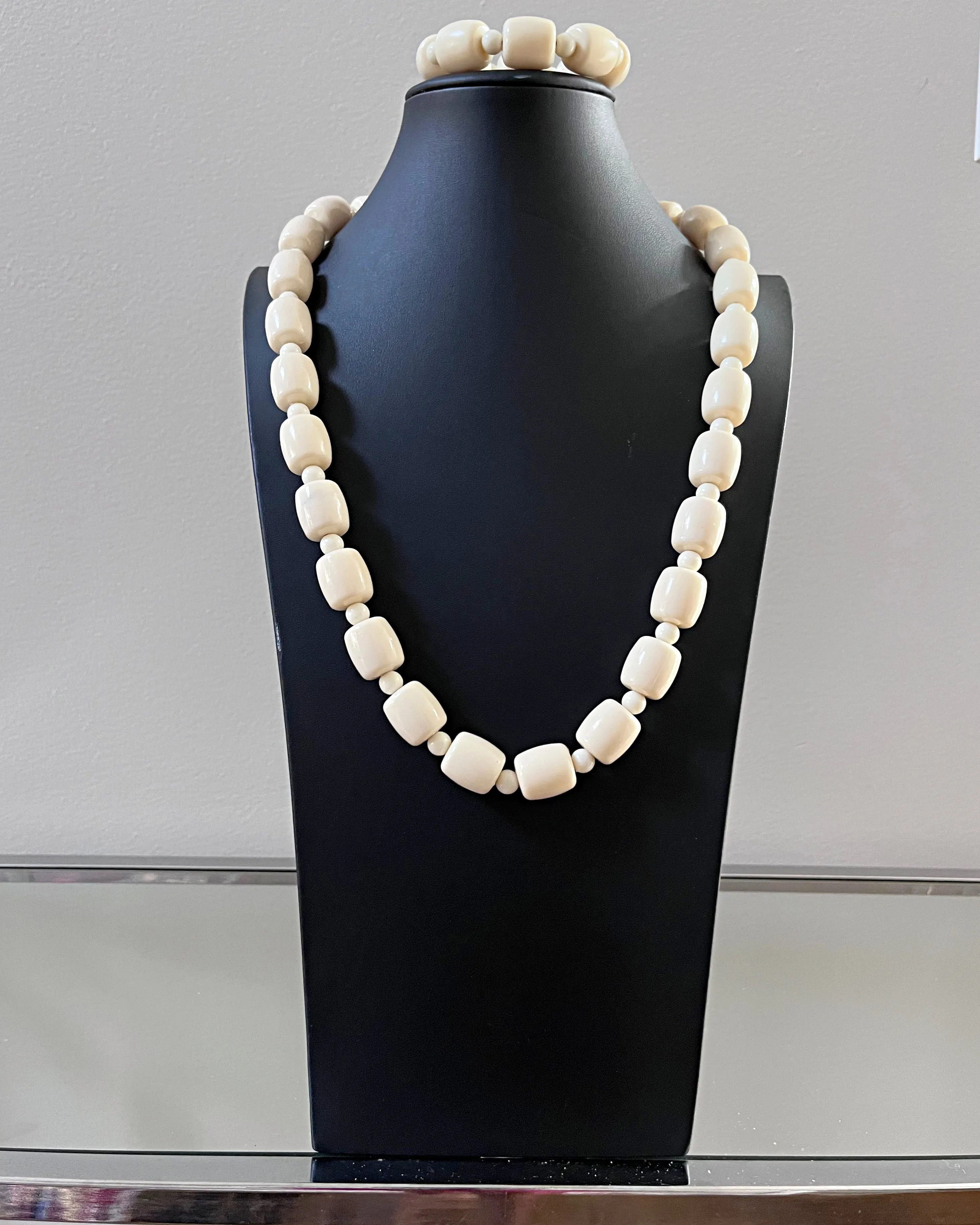 Off-White African Beads Necklace