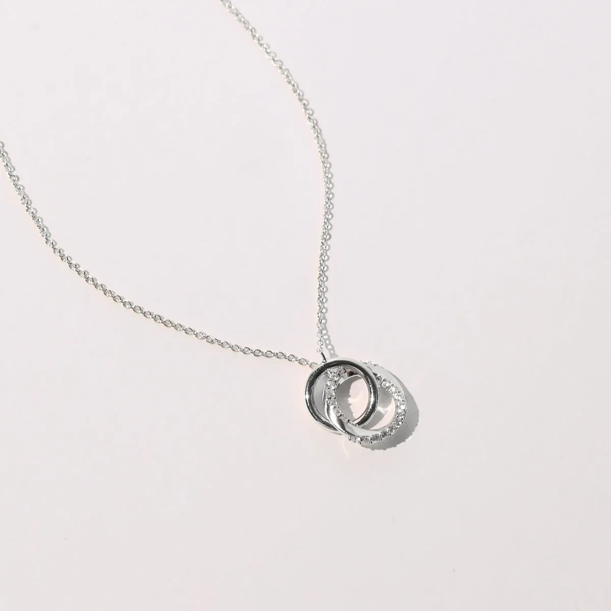 Orbit Crystal Chain Necklace in Silver