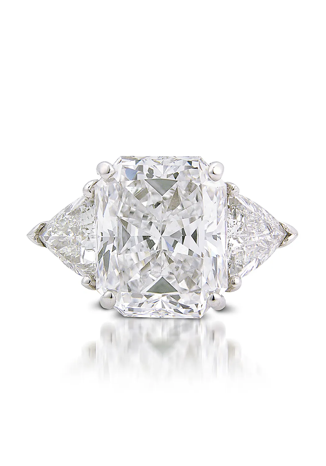 Oster Collection Platinum Trinity Trillion & Radiant Cut Diamond Ring