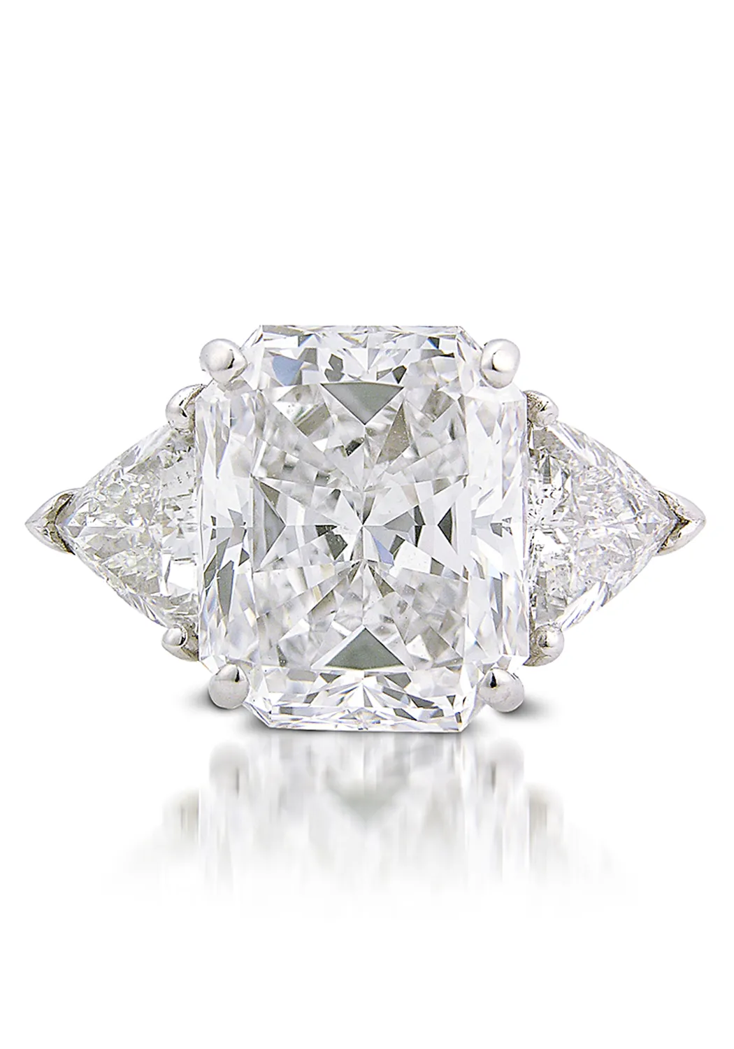 Oster Collection Platinum Trinity Trillion & Radiant Cut Diamond Ring